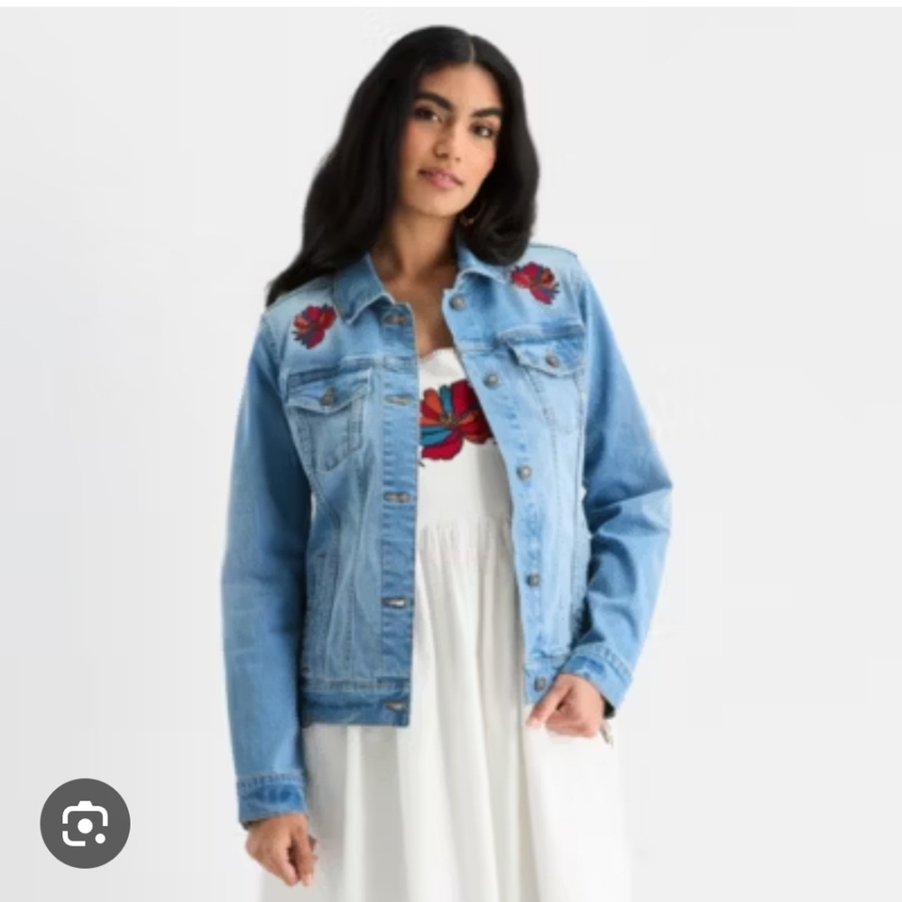 Hope & Wonder Embroidered Blue Jean Jacket